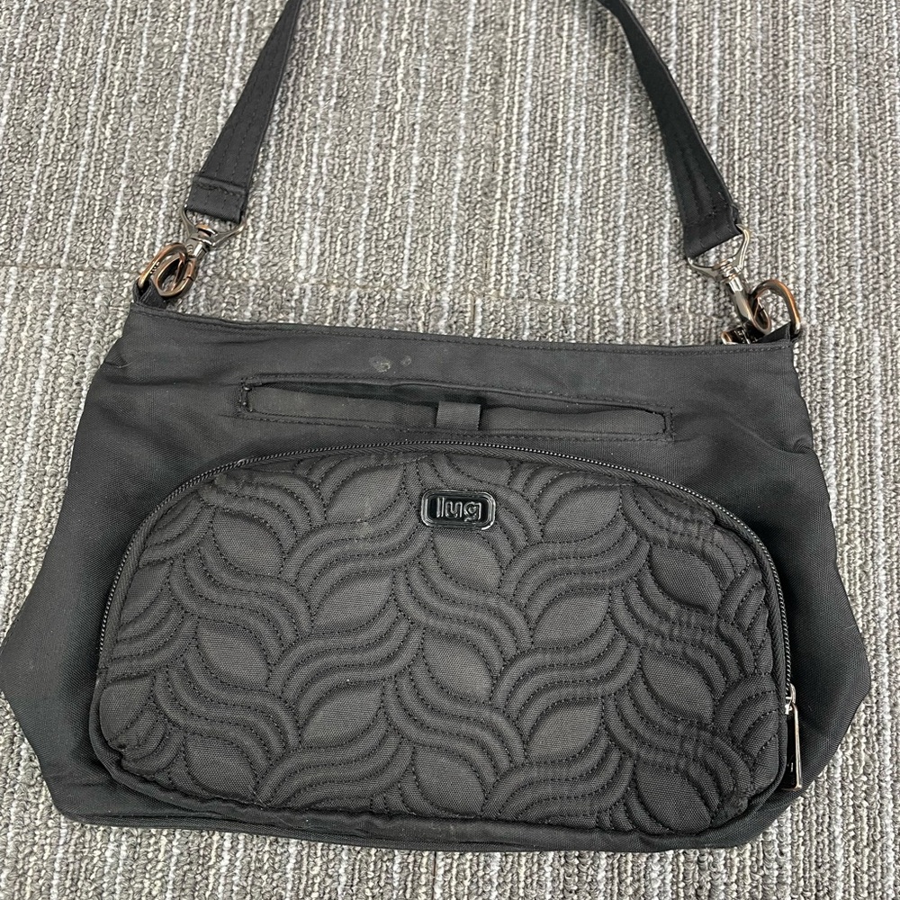 Lug Samba Black Quilted Shoulder Bag with Durable Design